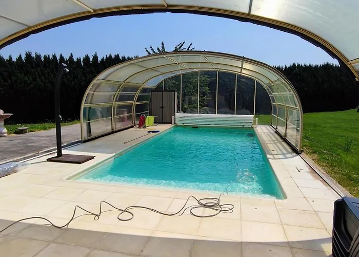 Villa With Covered And Heated Swimming Pool Thiberville photo
